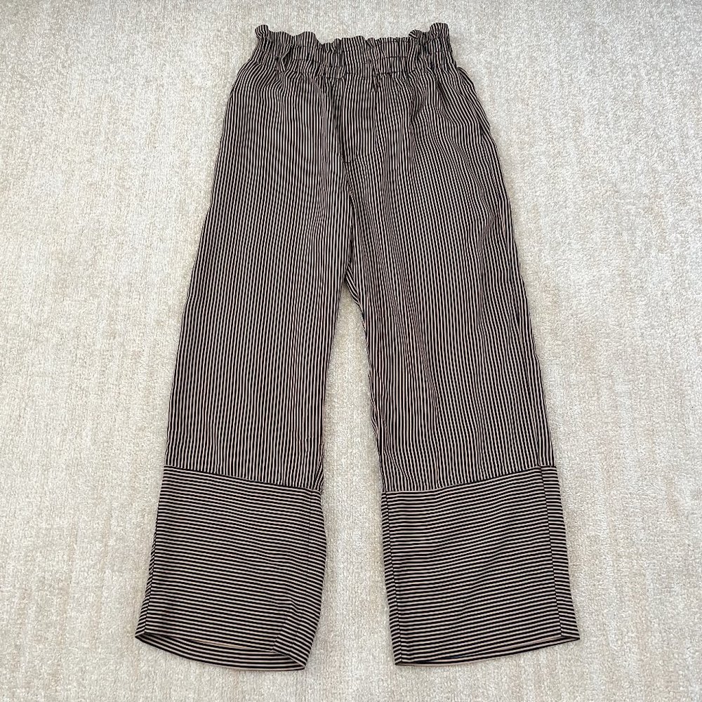 J. Crew Point Sur High Rise Wide Leg Crop Trouser Pants 8 Stripe